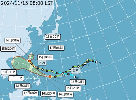 中颱萬宜長大了天兔減弱仍緊追中! 鄭明典提醒「3地區」慎防災情
