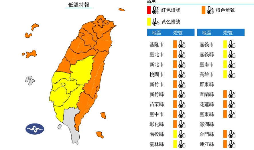 全台寒流壟罩「1圖看各地低溫」冷爆！粉專揭「嚴寒時刻」全天只有7度