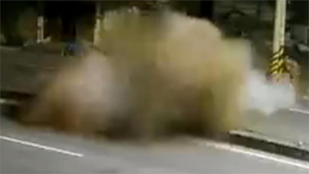 就差7秒! 管線壓力測試 彰化田中氣爆路面炸開