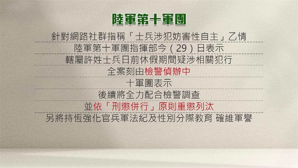 被控性侵少女！　露營區少東是現役軍人　十軍團：重懲列汰