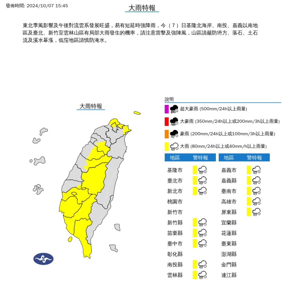 快新聞／氣象署發布13縣市大雨特報　大雷雨重襲「這2縣市」