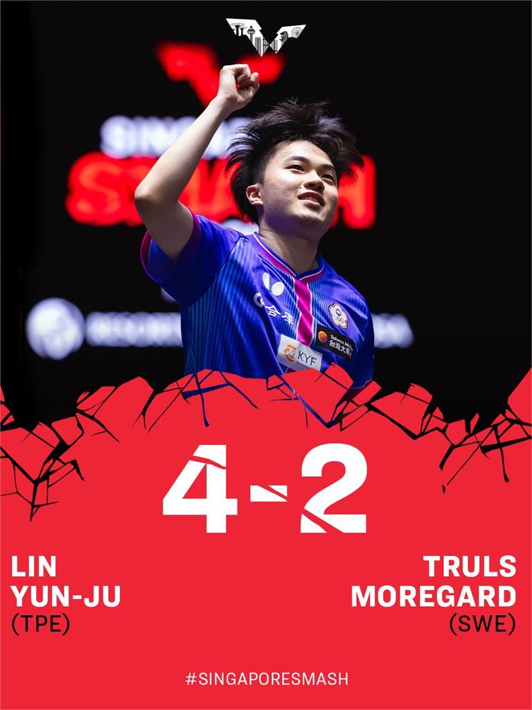 桌球/小林同學奪冠只差一步!林昀儒大爆發擊敗奧運銀牌莫雷加德 首闖大滿貫決賽