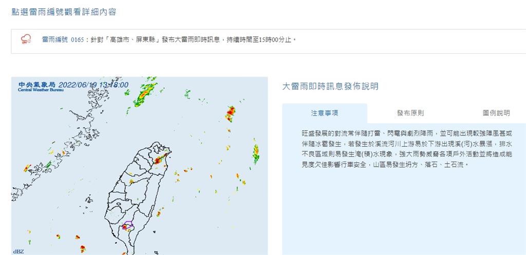 快新聞／氣象局發發布大雷雨即時訊息　「2縣市」防劇烈降雨、雷擊