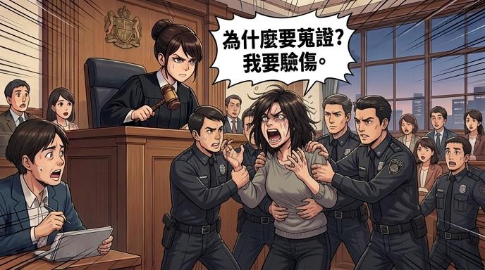 打律師女子開庭再度暴走　嗆我打全世界律師　還當庭否認犯罪