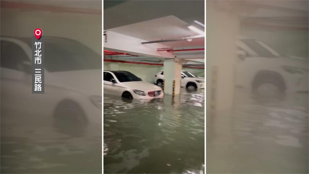 暴雨襲擊！竹北災情慘 通勤族受困、社區邊坡土石流