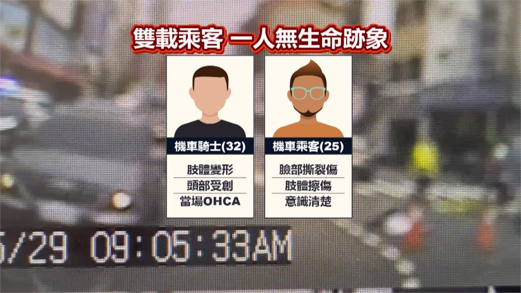 驚悚車禍疑!左轉車未禮讓 雙載機車倒地一人無生命跡象