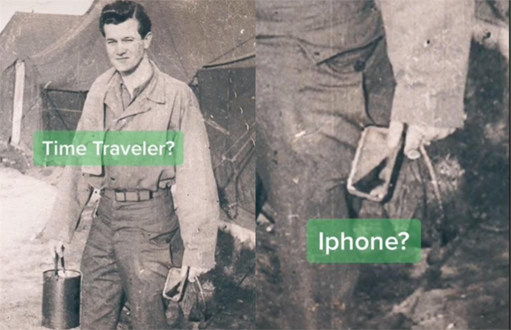 時空旅人？阿公二戰帥照「手拿iPhone」孫看傻…真實用途曝光
