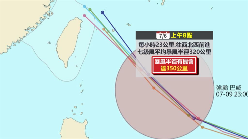 強颱「巴威」持續漲胖　北北基暴風侵襲率破六成