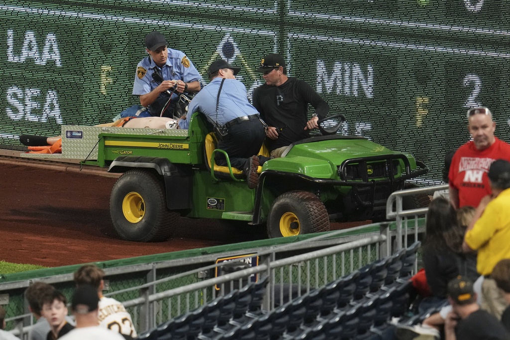 MLB(影)/海盜球迷從外野看台跌落球場 當時意外驚險畫面曝光