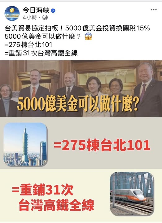 中國見台美關稅15％嗆「噴掉275棟101」超崩潰！周軒寫68字傻眼酸：硬要打