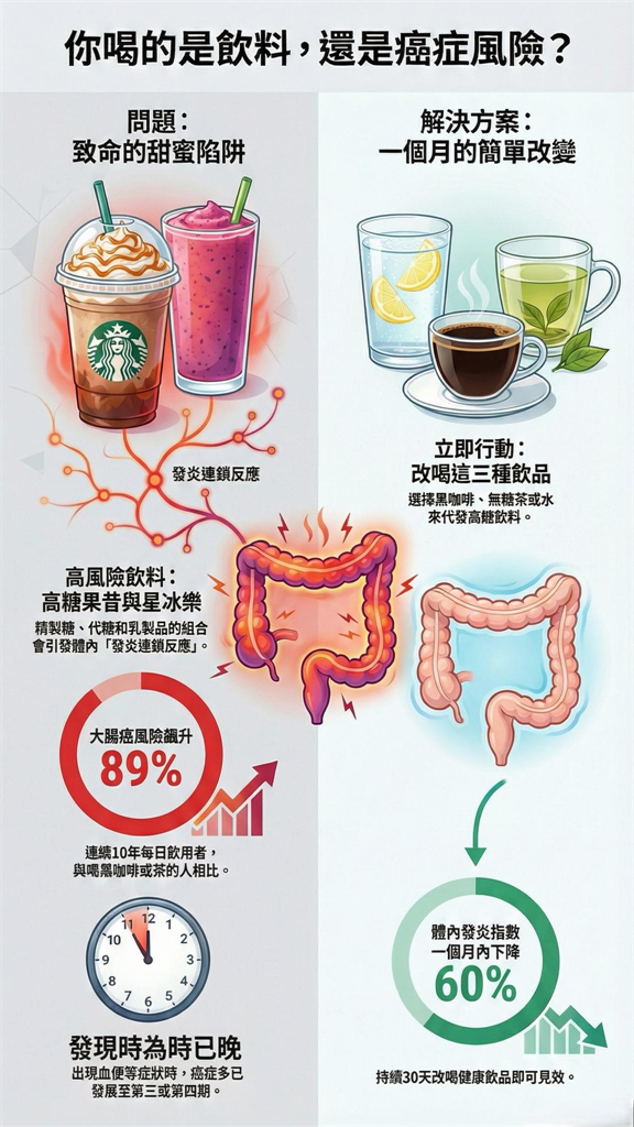 早上空腹喝甜飲當早餐?醫警告這習慣恐讓大腸癌風險翻倍