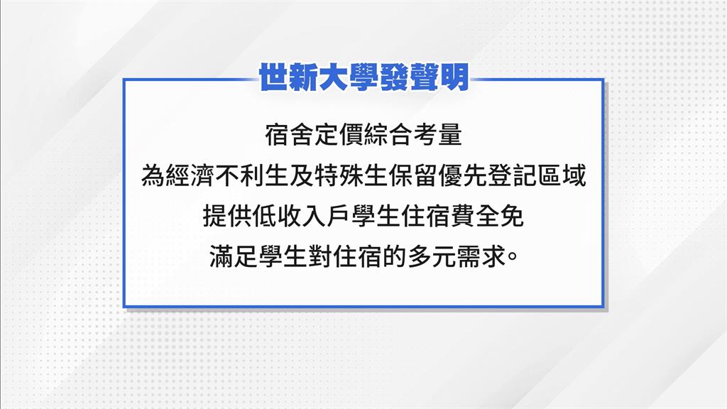 世新大學挑戰宿舍費天花板? 新宿舍單人房一學期要價九萬