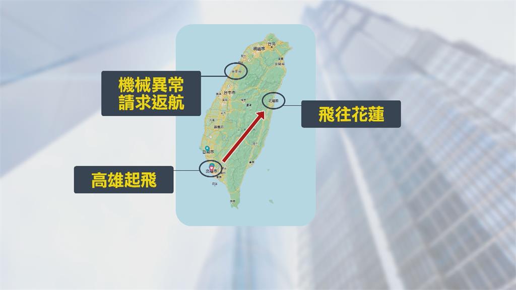 飛花蓮華信班機「指示燈異常」 緊急返小港機場