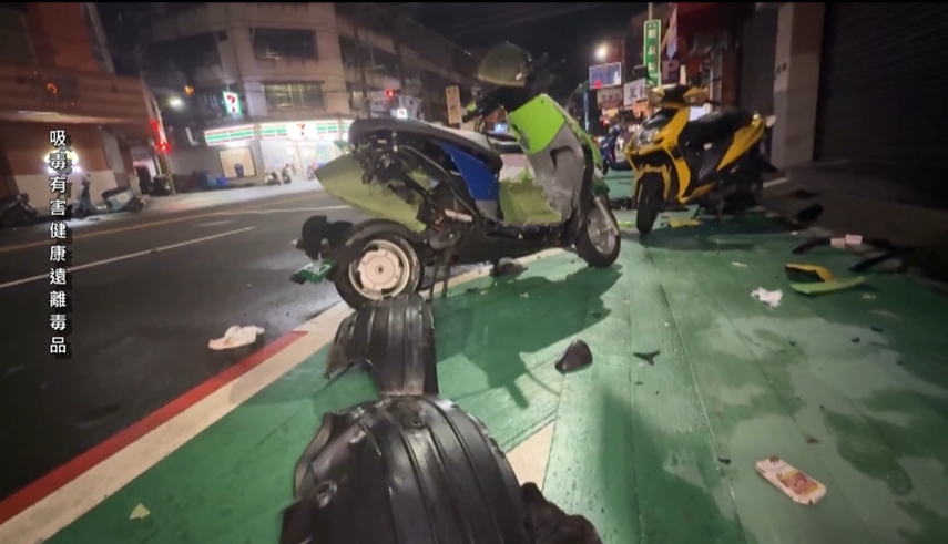 又是毒駕! 逢甲商圈轎車連撞4機車 苗栗無照駕駛撞警車