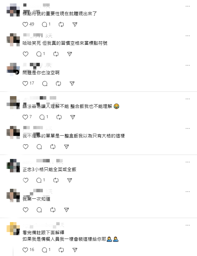妹子曬183元便當只有「1鷄腿+白飯」?網見備注秒懂:標點符號很重要