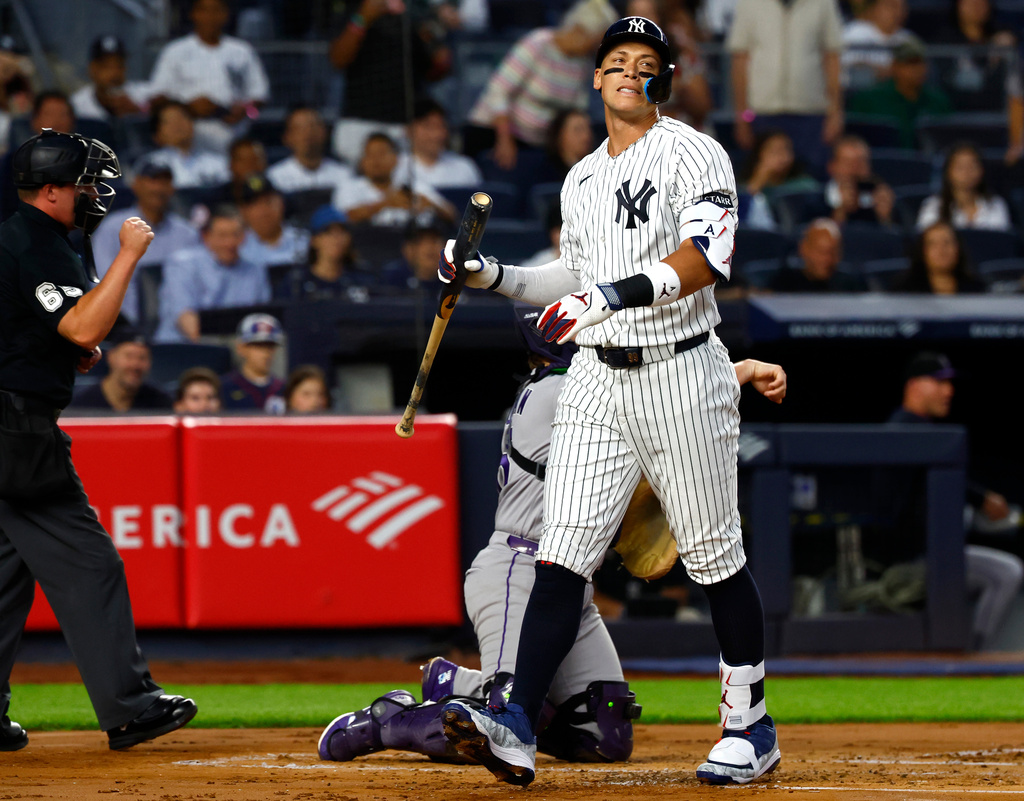 MLB(影)／別讓隊長不開心！法官復出大聯盟首戰提前退場坦言不太高興