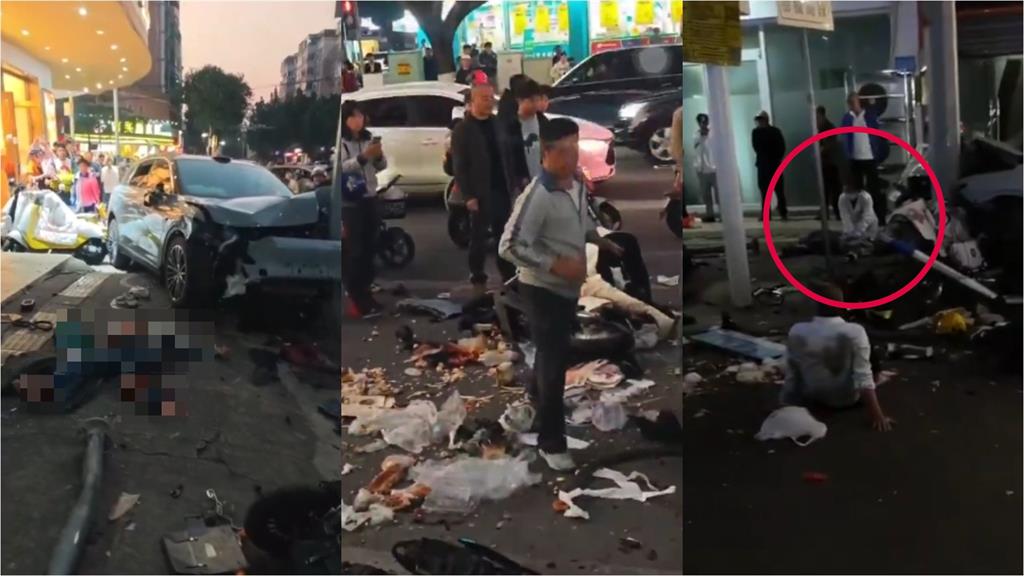 中國休旅車暴衝「路人噴飛、四肢扭曲」影片曝!官方稱僅4傷…網怒:現場有人CPR