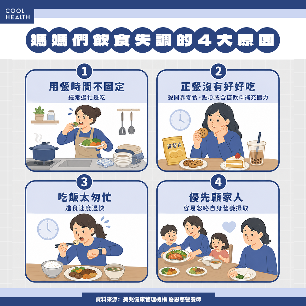 當媽後總是「最後才吃飯」？  飲食失常代價不只變胖！ 營養師籲：回家勸媽媽改掉5習慣