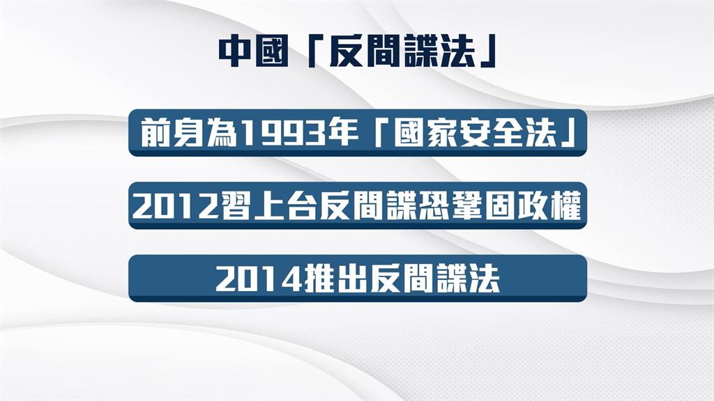 中國修訂「反間諜法」７／１生效　陳建仁提醒小心人身安全