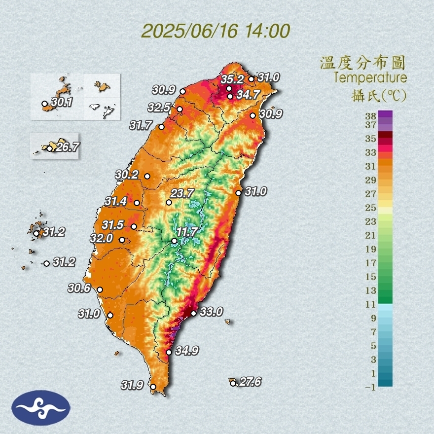 熱浪來襲「焚風侵台東」紫到爆!「3縣市」亮高溫燈號:恐3日連破36度