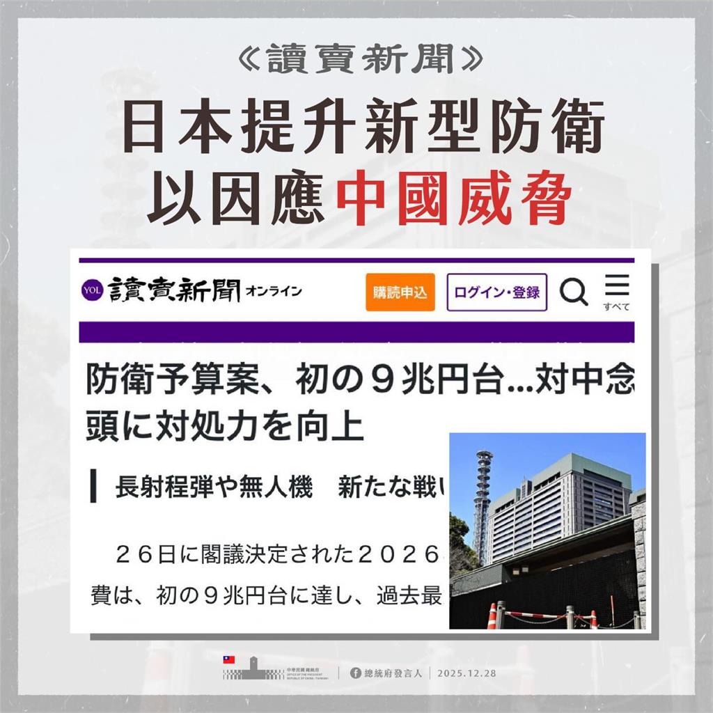 快新聞／日本防衛費破9兆日圓創新高　郭雅慧憂台灣國防預算卡關