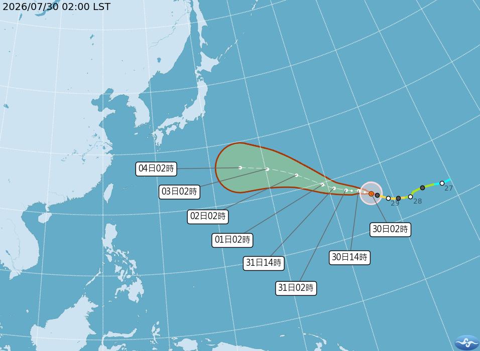 強颱白海豚「路徑西修」持續增大！直撲日本機率下降⋯恐靠近台灣一地區