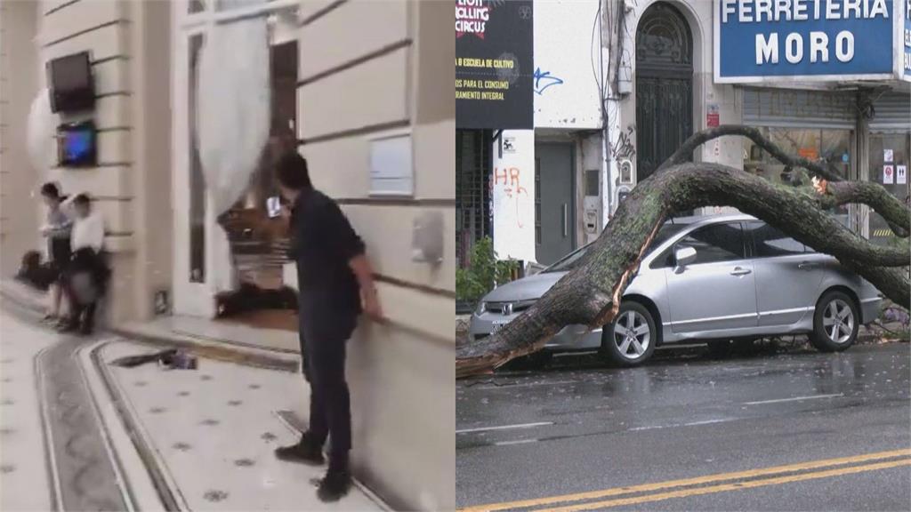 飛機都被吹跑！時速破百暴風狂虐阿根廷　「沙發飛天」畫面超震撼