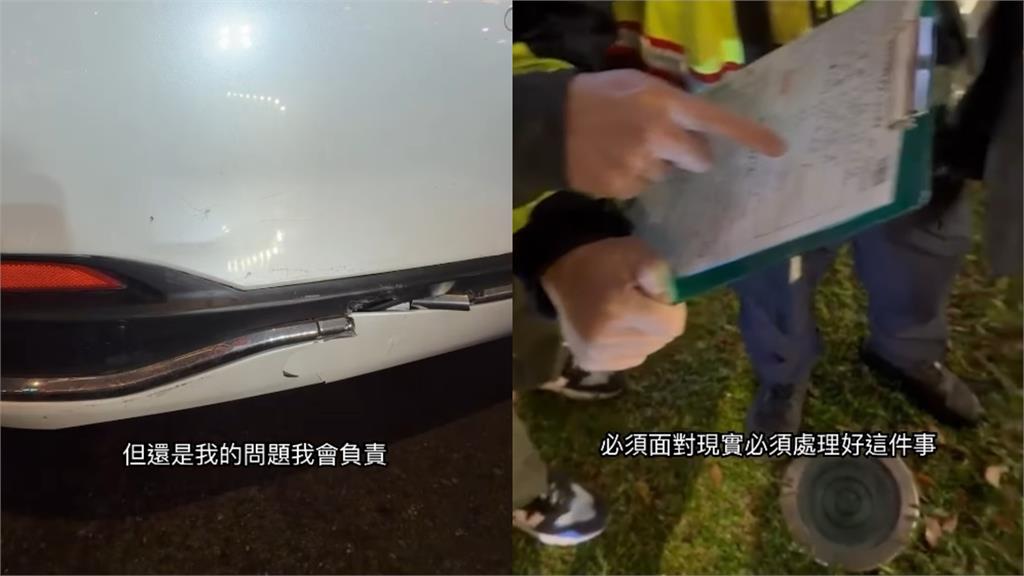 王陽明新年第一天出車禍！保時捷「撞凹前車」畫面曝…認錯道歉：我會負責