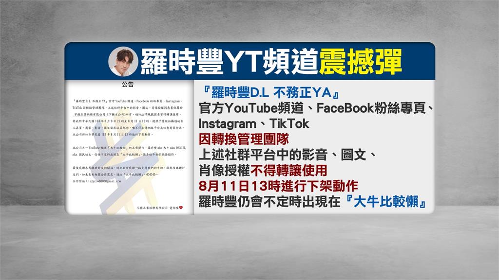 「國民姑丈」羅時豐YT拋震撼彈! 440部影片將全面下架