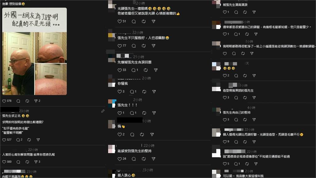 台中監理站「光頭張先生」暴紅　部長現身要賞…本人澄清：還有「幾根」！