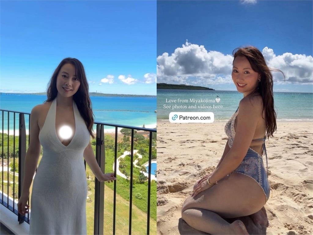 昔三級片女神深V照連發!海灘跪坐回眸眼神電暈網 不科學身材引爆動