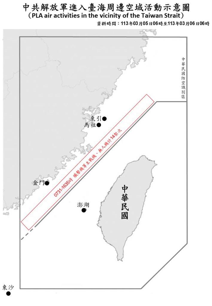 快新聞／又來了！中國14架軍機、8艘軍艦擾台　國軍嚴密監控