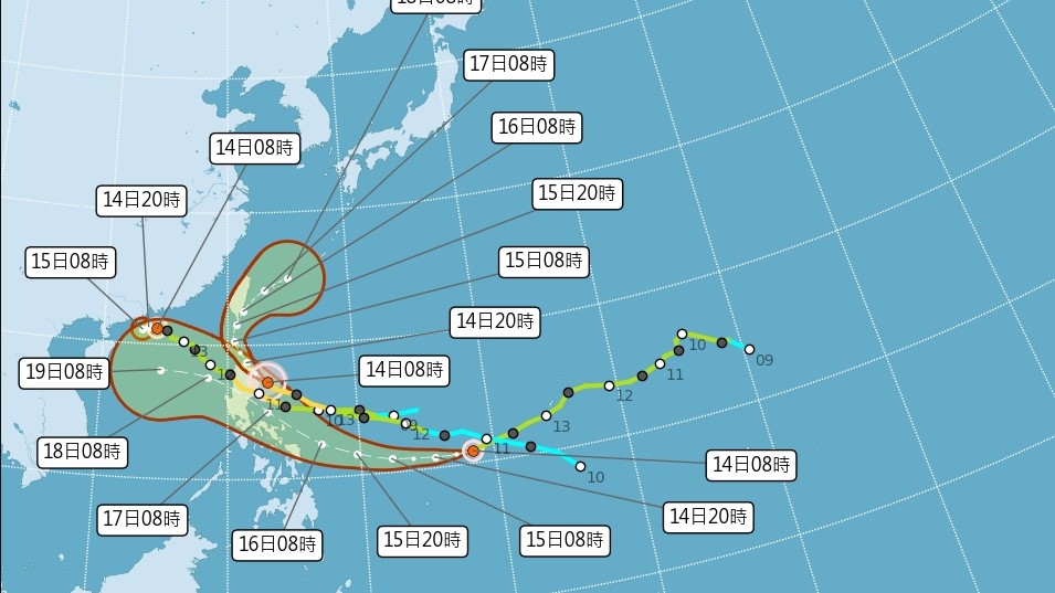 更靠近台灣!日本氣象廳再修正「天兔路徑」預測:恐從南部登陸