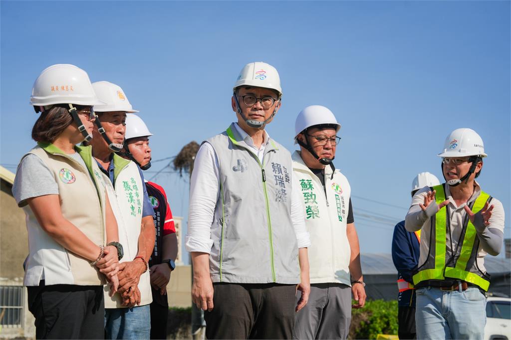 力抗颱風威脅！賴瑞隆視察鳳山八德滯洪池工程：用最充分準備守護市民安全