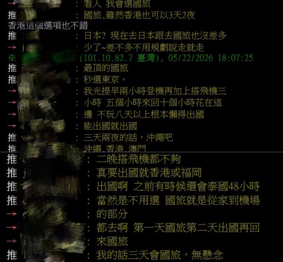 國旅還是國外快閃？３天假期怎麼玩　兩地ＰＫ掀兩派網友論戰