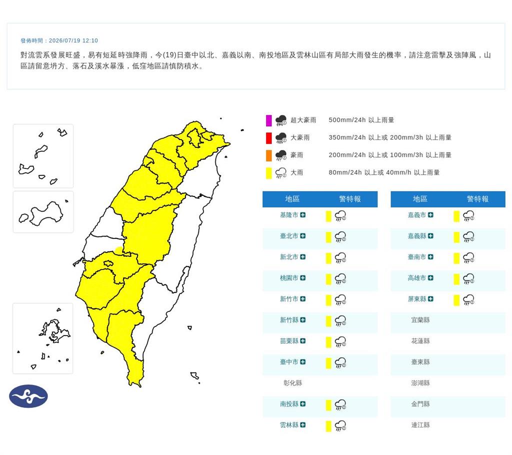 最新／天空灰濛濛！大雷雨突轟北台灣3縣市　警戒範圍、時間曝光
