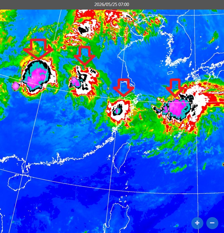 好天氣翻臉「強降雨系統」敲門了!專家揭震撼圖「4雲團排隊」空降時間曝:盪幅度大