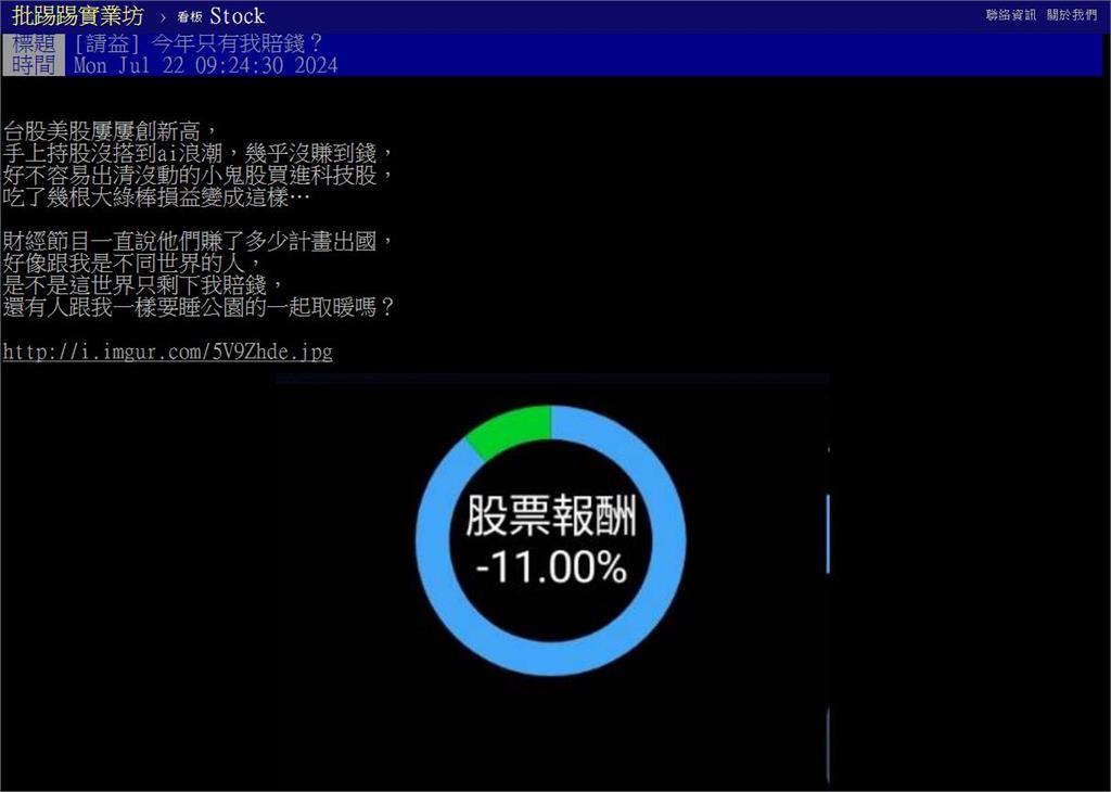 手持科技股「沒賺反賠」吞綠棒！他「損益-81萬」急求救…網勸：別浪費時間了