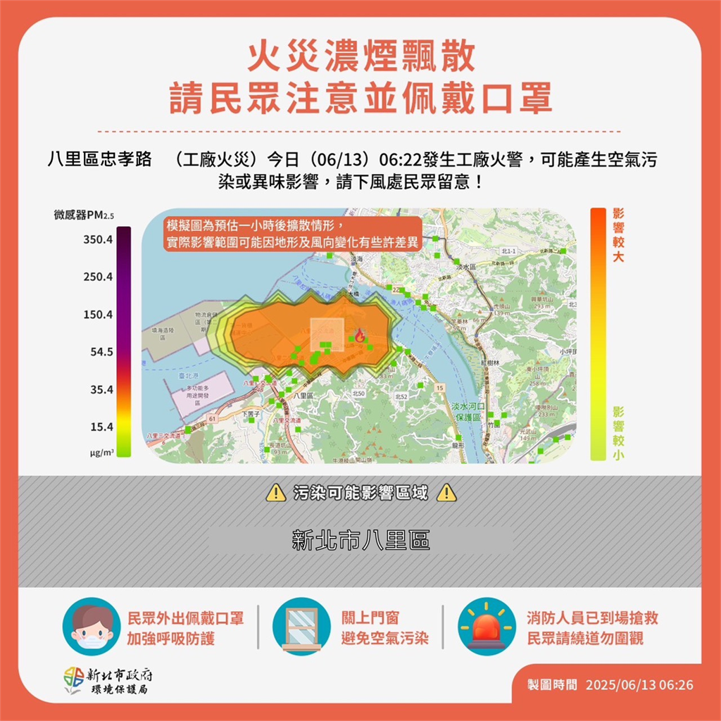 快新聞/新北八里連棟鐵皮工廠清晨大火幸無人傷 消防局籲民眾緊閉門窗