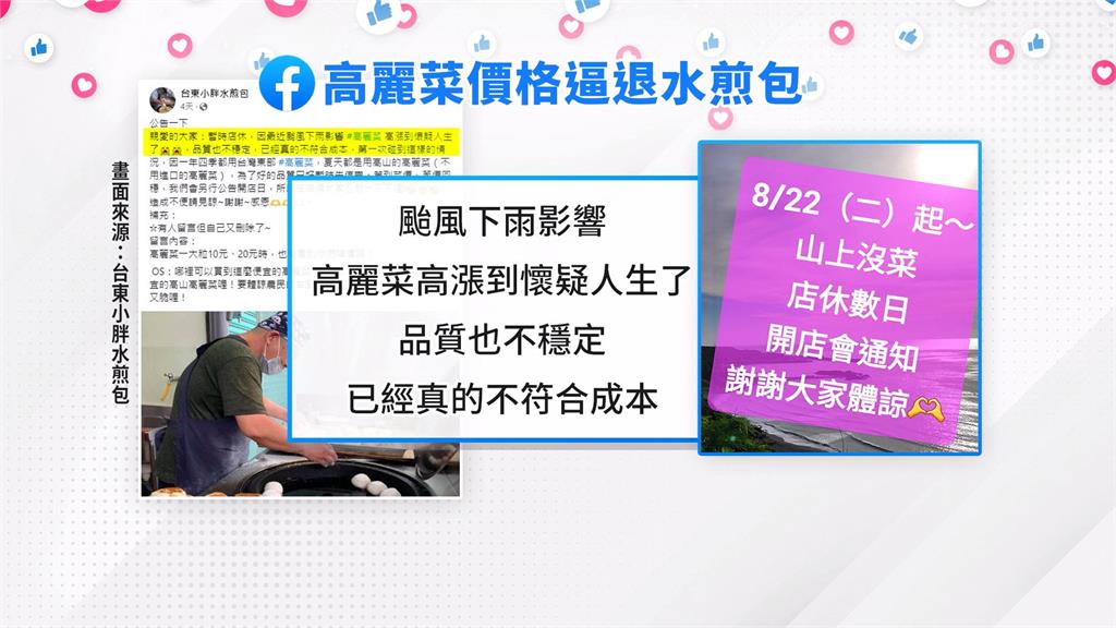 高麗菜太貴「漲到懷疑人生」　台東水煎包店暫歇業