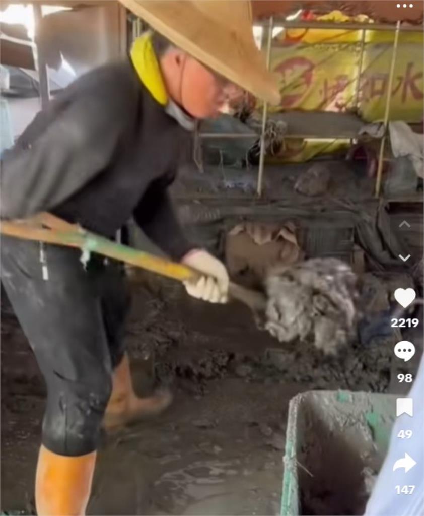 鏟子超人中驚見「獨臂戰士」手剩半截低頭清淤!動作比正常人還標準惹哭3.5萬人