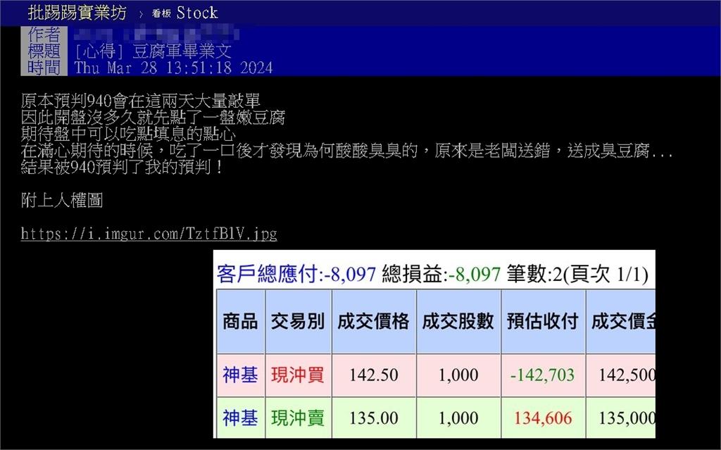 他買00940成分股「想吃嫩豆腐」!虧損8千「急喊畢業」網看傻:快回來