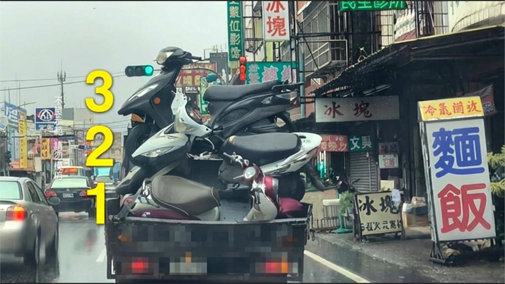 貨車滿載機車疑沒綁牢？後方駕駛跟車一路心驚驚