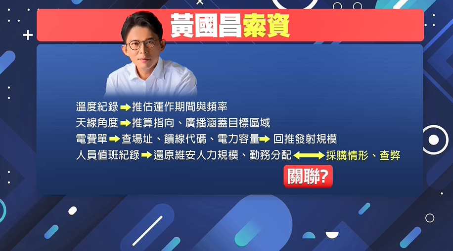 黃國昌索央廣資料　安全單位：恐足以供中擬攻台計畫