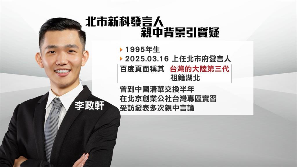 北市府發言團隊再爆爭議 李政軒被控赴天安門「感受愛國意識」