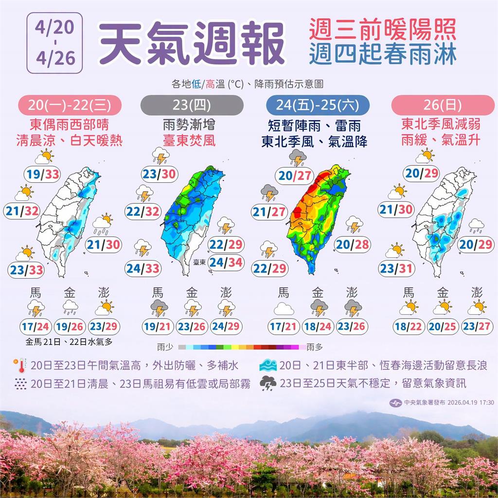 春雨再報到「鋒面過境」全台天氣轉折！專家曝「這時間」東北季風接力降溫