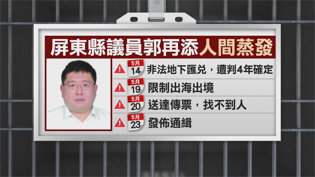 屏東議員判刑4年跑了? 屏檢正式發佈通緝