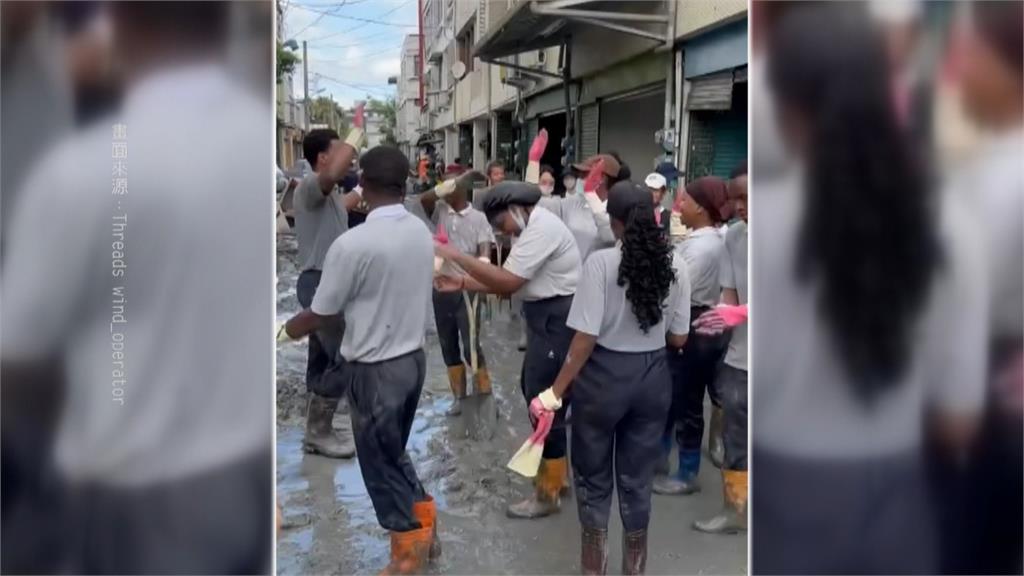 「中文怪物」李大豐攜妻化身鏟子超人　外國人熱心投入救災行動