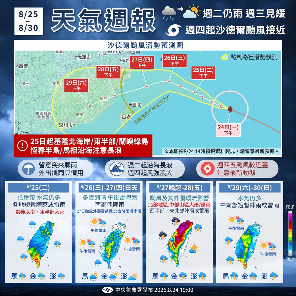 快新聞／出門帶傘！南部、中部以北午後防大雨　3颱最新動向曝光
