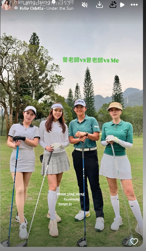 曾馨瑩「激短裙上陣」打高爾夫！超大咖球友「竟是曾雅妮」私下揮桿畫面曝